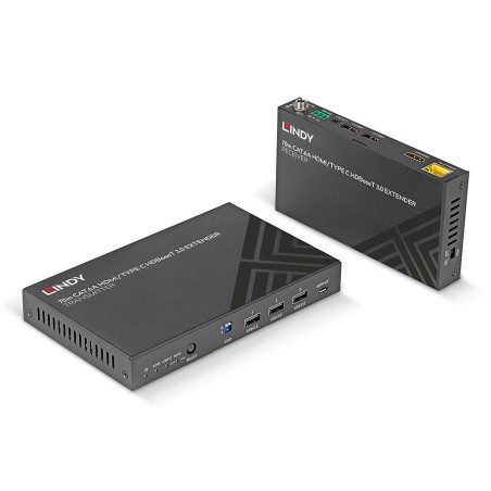 Lindy 70m Cat.6A HDMI 4K60 & Type C - 38346